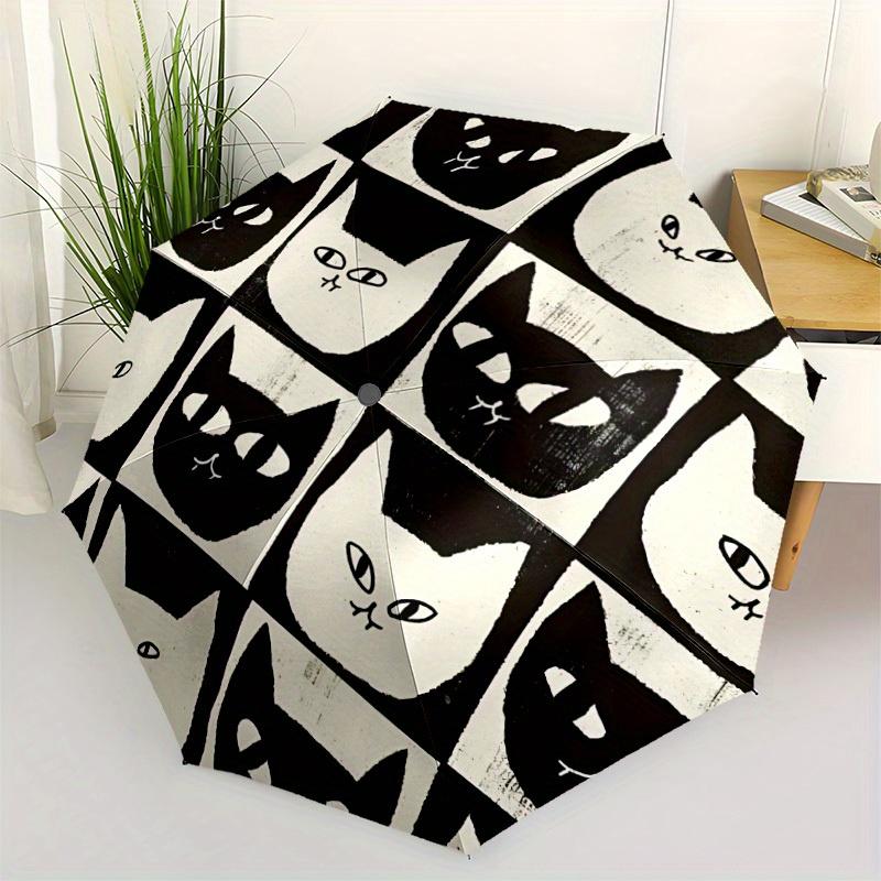 1pc Cat Pattern Automatic Open/Close Umbrella with One Touch Button,, Windproof Design   Lightweight Portable Umbrella for Women & Men6136