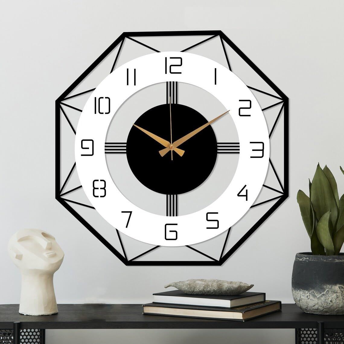 

Morden Metal & Wooden Wall Clock for Living Room Bedroom Office Kitchen Stylish Wall Clock for Home and Hall Designer Big Size Modern 40 CM