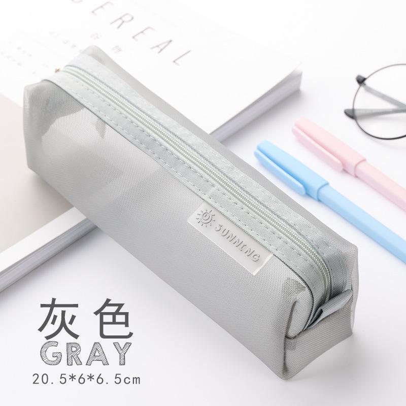 Transparent Mesh Pencil Bag Student Examination Dedicated Nylon Pen Case Unisex Large Capacity Pouch School Supplies Stationery