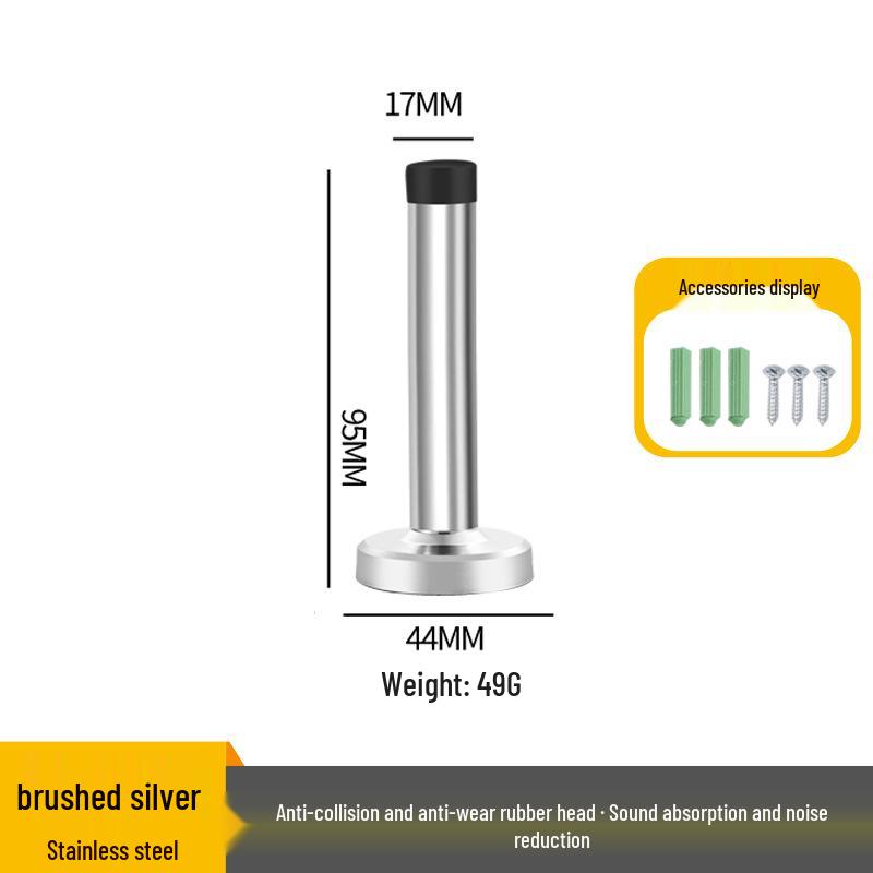 Stainless Steel Anti-Collision Rubber Door Stopper for Glass and Entrance Doors