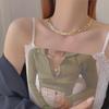 "Designer Hand-Woven Titanium Steel Women's Necklace: Trendy European & American Style Clavicle Chain"