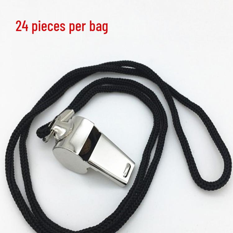 Edge-Bound Metal Whistle with Lanyard - Referee & SOS Outdoor Sports Whistle