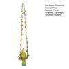 Parrot with Swing Ornaments Waterproof Resin Hanging Decoration Hemp Rope Simulated Green Leaf Design Lifelike Ornament for Balcony Courtyard