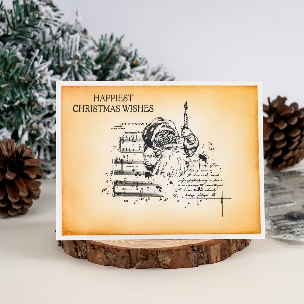 15*20cm Christmas Snowman Clear Rubber Stamps Santa Reusable Transparent Silicone Stamp Seals for Xmas Winter Journaling Card Ma