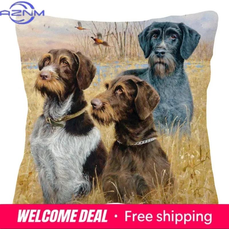 German Shorthaired Pointer Dog Yellow Labrador Cushion Cover Home Decorative Sofa Throw Pillow Case