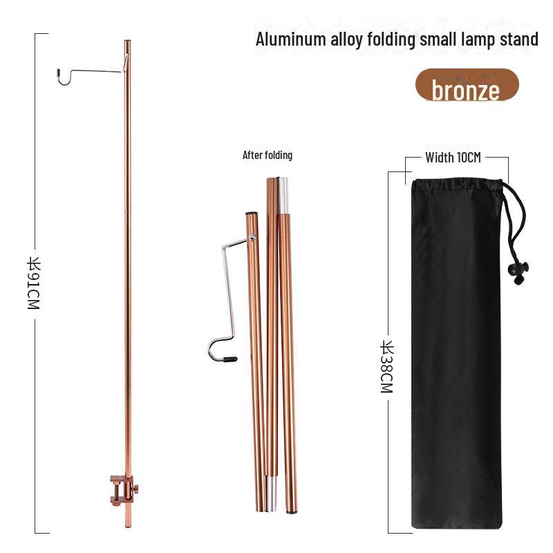 Suport de lumină pliabil, portabil, ultra-ușor, din aluminiu, pentru mese de camping și picnic