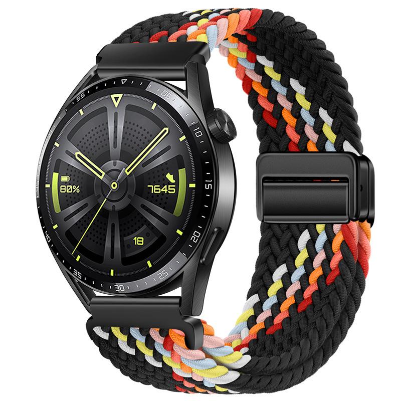 20mm 22mm Nylon Braided Strap for Samsung Galaxy Watch 7 6 5 4 Strap Magnetic Band for Huawei Watch GT6 5Pro GT4 3Pro 46mm Strap