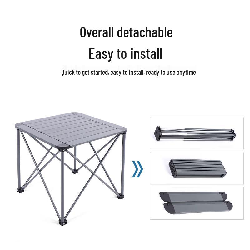 ZISIZ Portable Aluminum Square Folding Outdoor Table