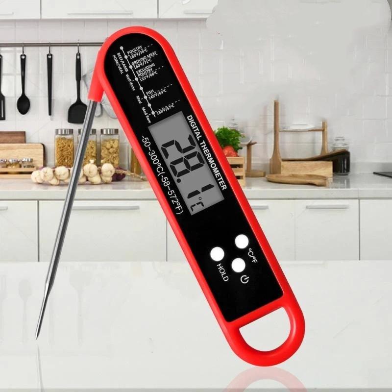 Digital Meat Thermometer With Instant Accurate Read Foldable Long Probe For Kitchen Cooking Grilling Baking Bbq