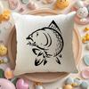 N-Nash Fishing Logo Cushion Cover Linen Organic Fabric Double-Sided Printing Breathable Pillow Case Sofa Home Decor Gift