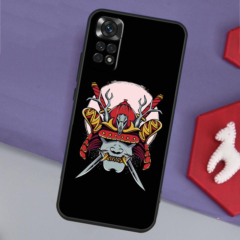 Samurai Oni Mask Funda For Xiaomi Redmi Note 13 14 Pro 12 11 9 10 9S 10S 11S 12S Redmi 14C 10C 12C 13C Case