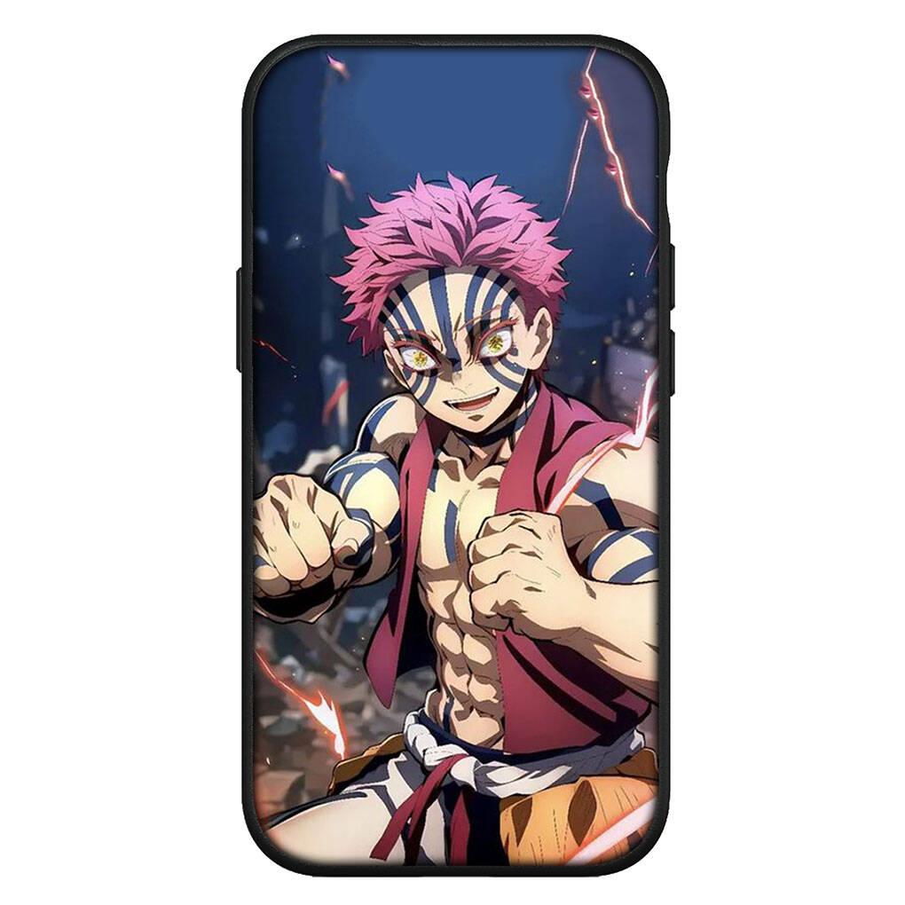 Kryt pro iPhone 17 16 15 Xiaomi Poco Redmi Note 14 13 12 Pro Max 9 16e Samsung Galaxy S25 S24 S23 OPPO Huawei Kreslený Demon Slayer Akaza Pouzdro na telefon