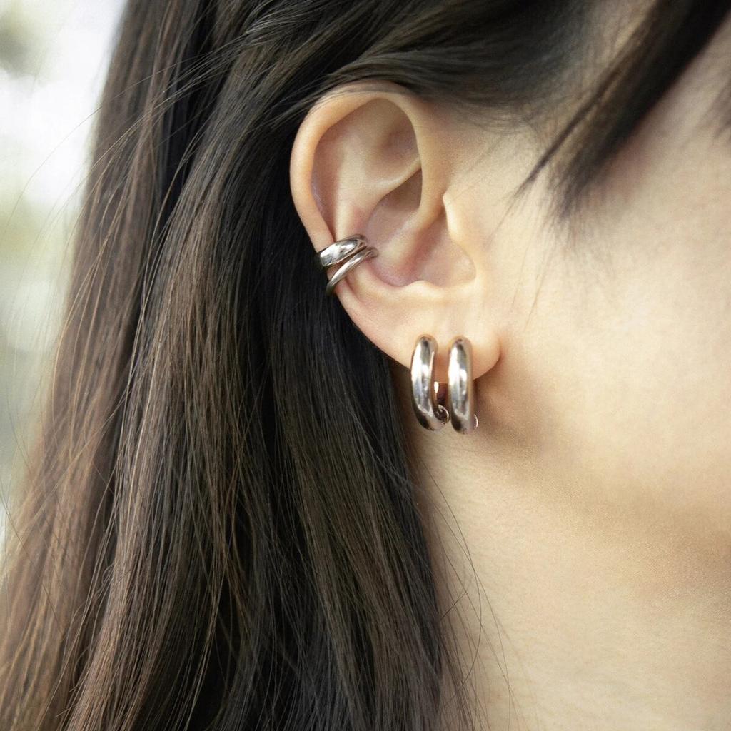 Classic Minimalist Stainless Steel Chunky Hoop Earrings Gold Color R Tone Color Huggie Circle Ear Women Rings Jewelry AccessoriesClassic Jewelry