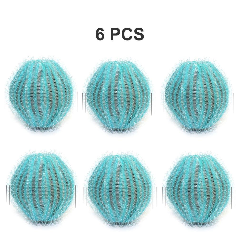 

6 шт. шариков для стирки для удаления шерсти домашних животных, улавливатель шерсти в стиральной машине, нейлоновый шарик, многоразовый ролик для прилипания ворса для стирки небесно-голубой