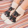Cute Dog Cartoon Socks for Women Breathable Boat Socks