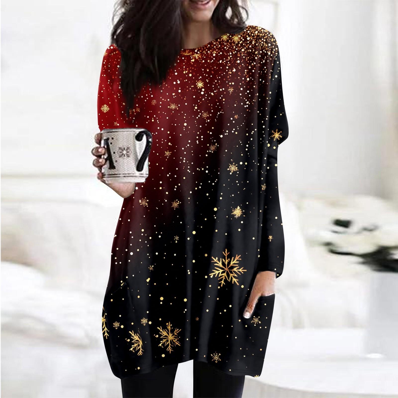 

Женская толстовка с круглым вырезом и принтом, платье-рубашка с длинными рукавами и принтом, пуловер свободного покроя, свободный крой, топы с карманами S чёрный