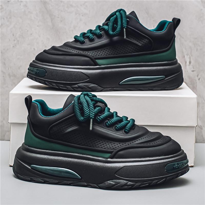 22 Herbst neue dicke Sohle höhenverstellende Dad Shoes Trend Student Leder FreizeitsportSchuhe Trend