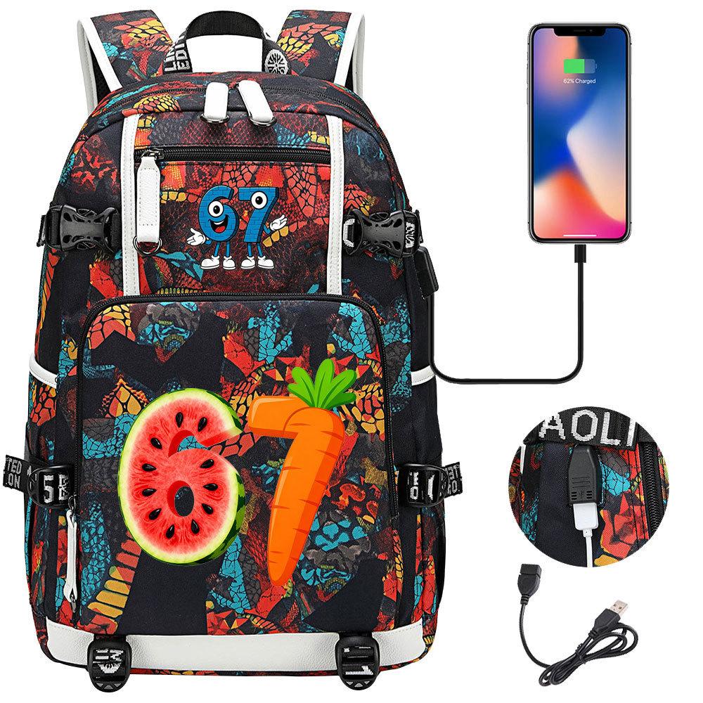 USB Charging Backpack for Teen Students Travel Laptop Daypack 67 Gourmet Style Lightweight Water-Resistant Large Capacity
