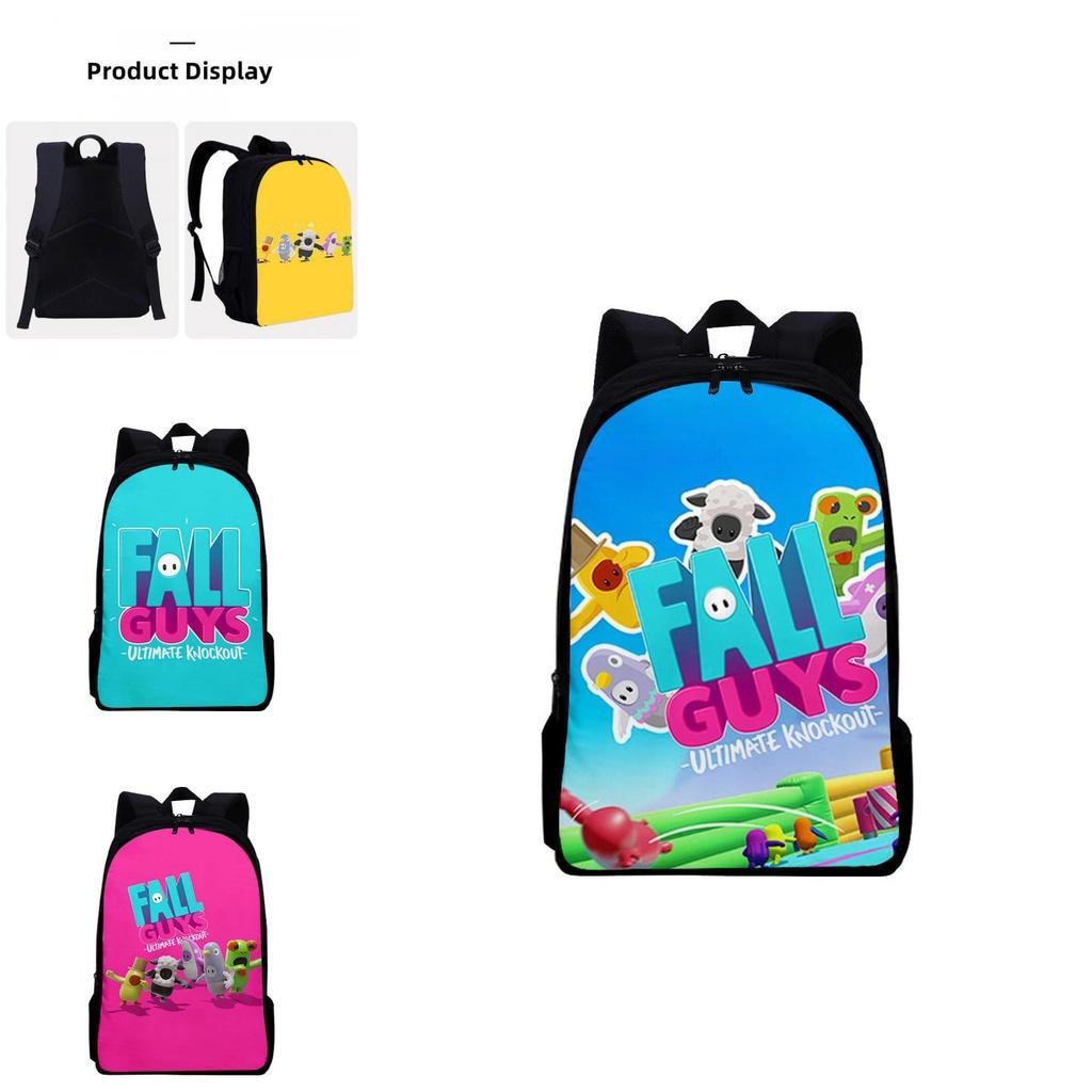 Fall Guys 3D-gedruckter Rucksack Perfekt für Grund- und Sekundarschüler