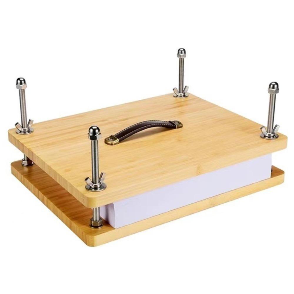 With Ergonomic Handle Book Binding Kits Bamboo Wood Book Press  for Beginners Bookbinding Supplies