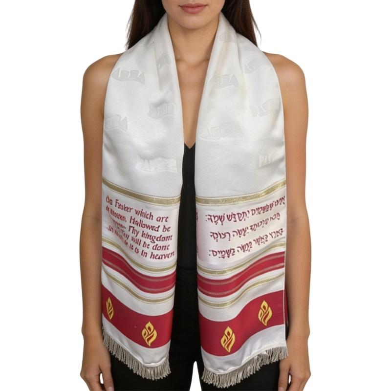 Sciarpa Giudaica Tradizionale Lunga 160cm Tessuto Leggero in Poliestere Sciarpa Tallit Per la Preghiera e l'Uso Quotidiano
