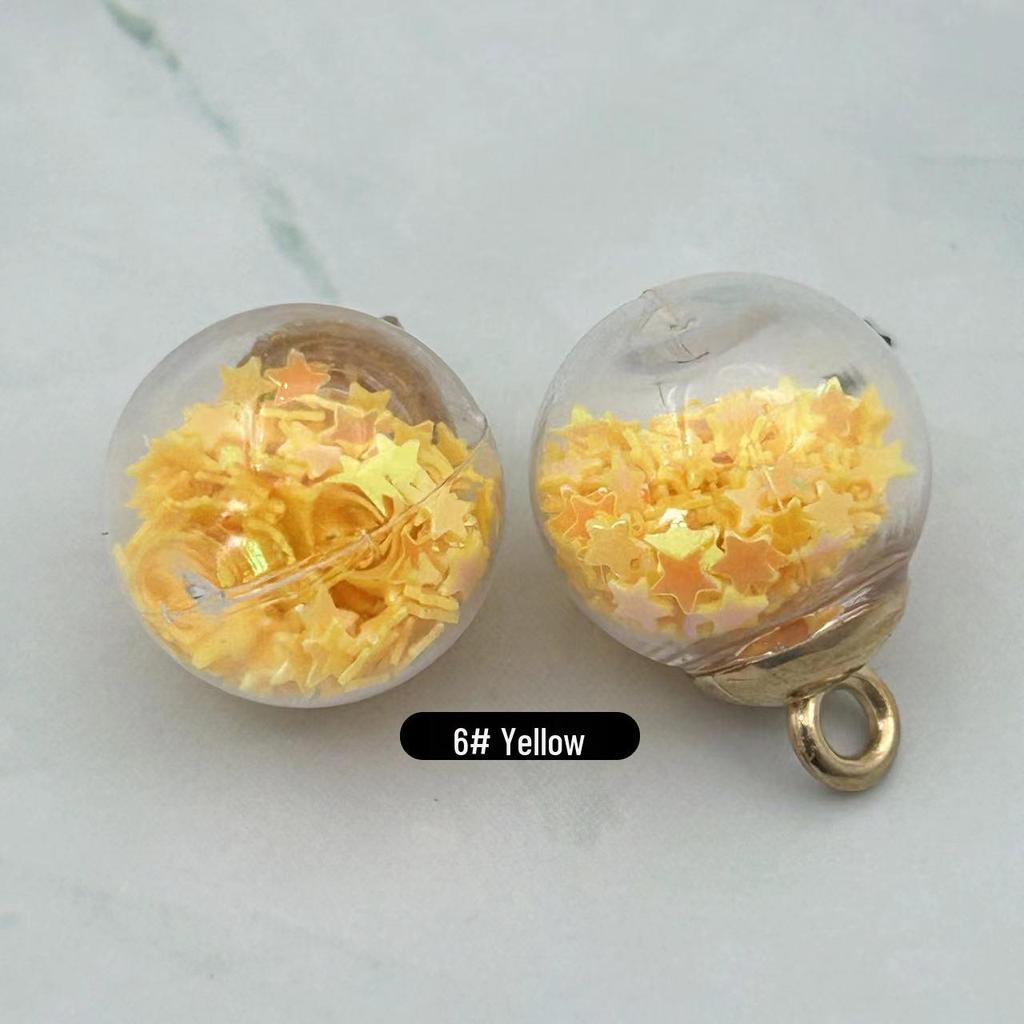 Glass Round Ball Star Sequin Pendant Earrings & Keychain Accessories