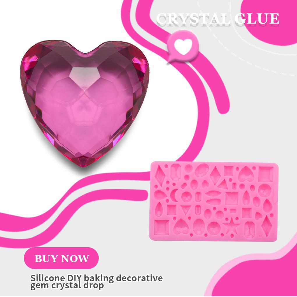 Heart Crystal Fondant Cookie Mold Home Bakery Reusable Washable Chocolate Silicone Mould Baking Tool Kitchen Gadget