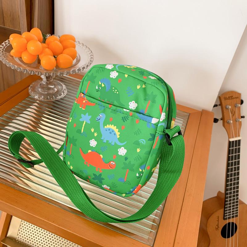 New dinosaur printed messenger mobile phone bag cartoon cute storage small bag casual out color shoulder messenger bag