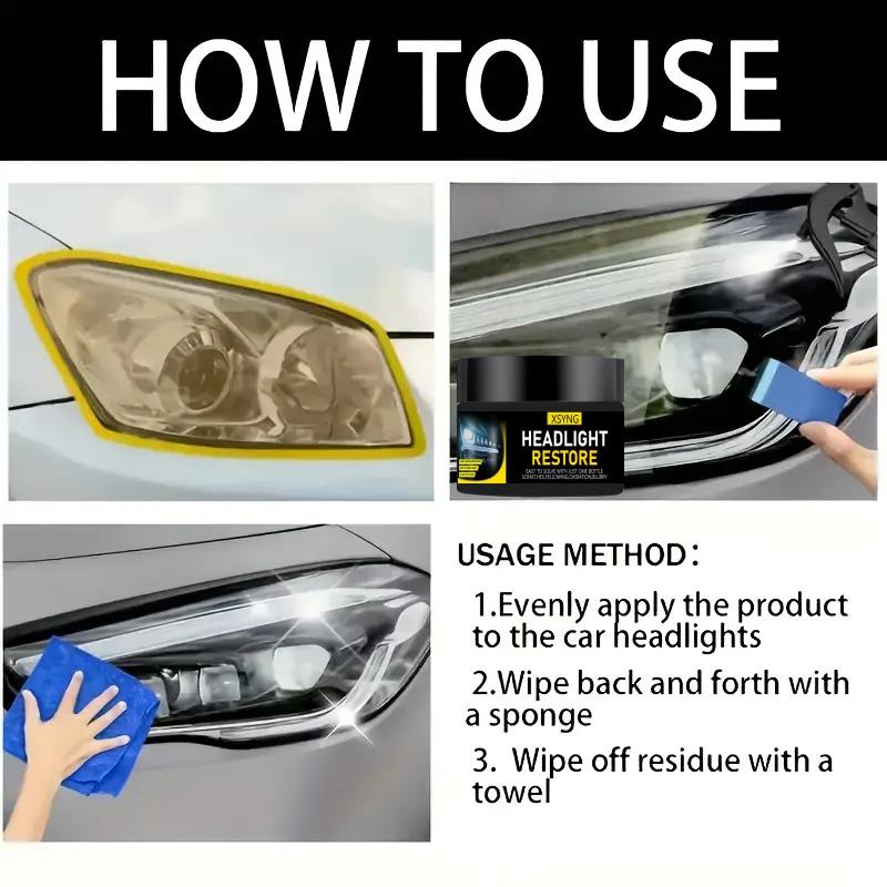 Automotive Headlight Repair Agent-removes Yellowing,oxidation,and Haze-lens Polishing and Grinding Materials-effectively Improves Headlight Brightness
