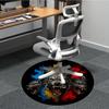 1pc Wolf Head Chair Carpet for Office, Round Polyester Mat, Indoor Decor for Office, Easycare Fabric, Washable Non-slip Area Carpet