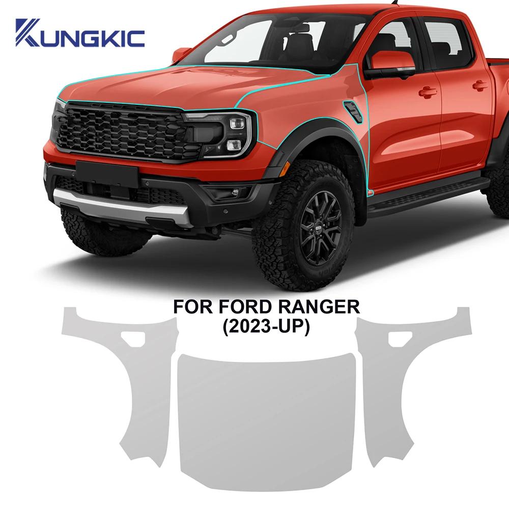 Pellicola Protettiva Vernice Pre-tagliata per Auto Per Ford Ranger Platinum Wildtrak Raptor XL 2023-IN SU Pellicola PPF Auto-rigenerante Adesivo per Carrozzeria Antigraffio
