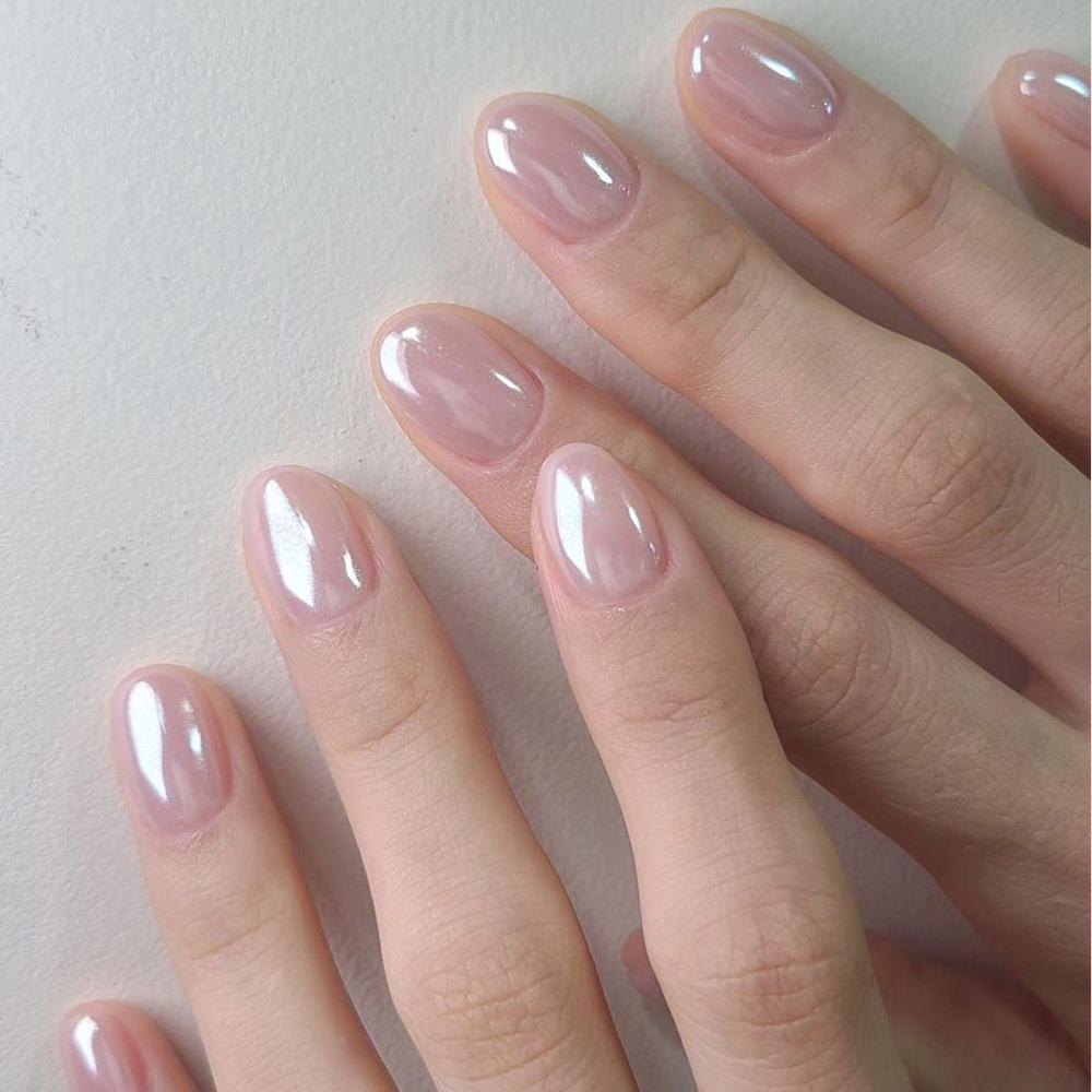 

Daily Pure Desire Light Pink Electroplated Short Oval Press-on Nails - 32-Piece Set