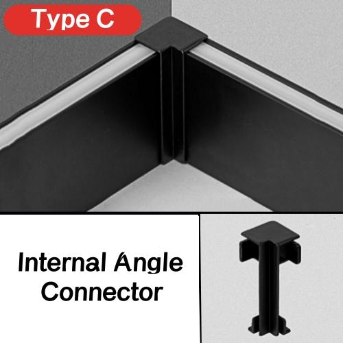 0.5m/1m Hidden Corner LED Skirting Line Aluminum Profile Recessed Backlight Baseboard Connector Wall Trim Floor Bar Strip Light