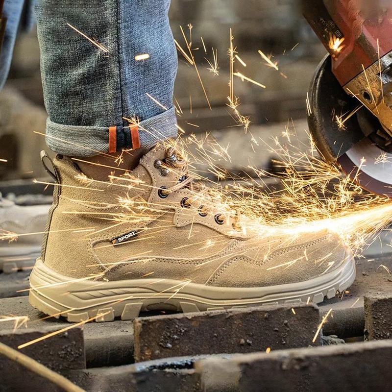 Oulylan Anti Puncture Protection Boot Steel Toe Anti-smash Labor Footwear Outdoor Working Breathable Safety Shoes for Men