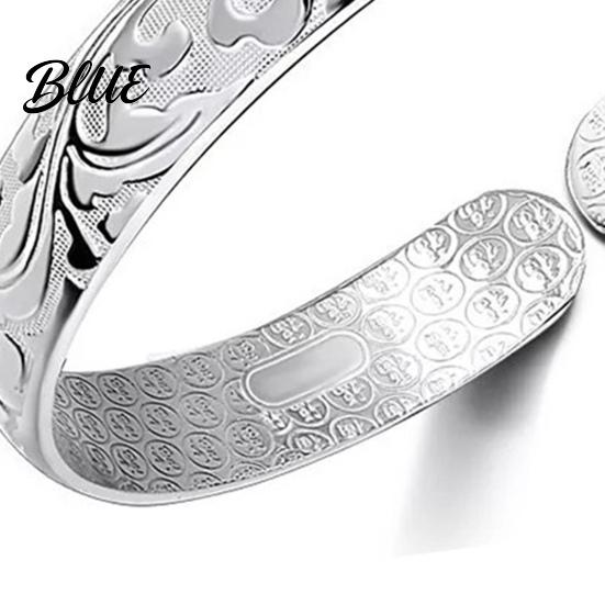 Arm Candy Lady Opening Bracelet Adjustable Circumference Floral Emboss Smooth