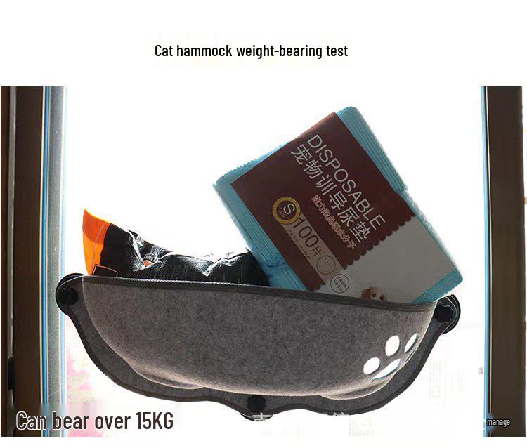 Window-Mounted Cat Hammock Bed with Suction Cups