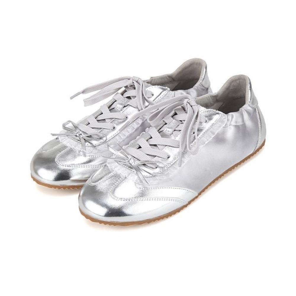 Barbara Women S Flat SneakerS lambSkin Ballerina 2cm bbj172Si 250mm