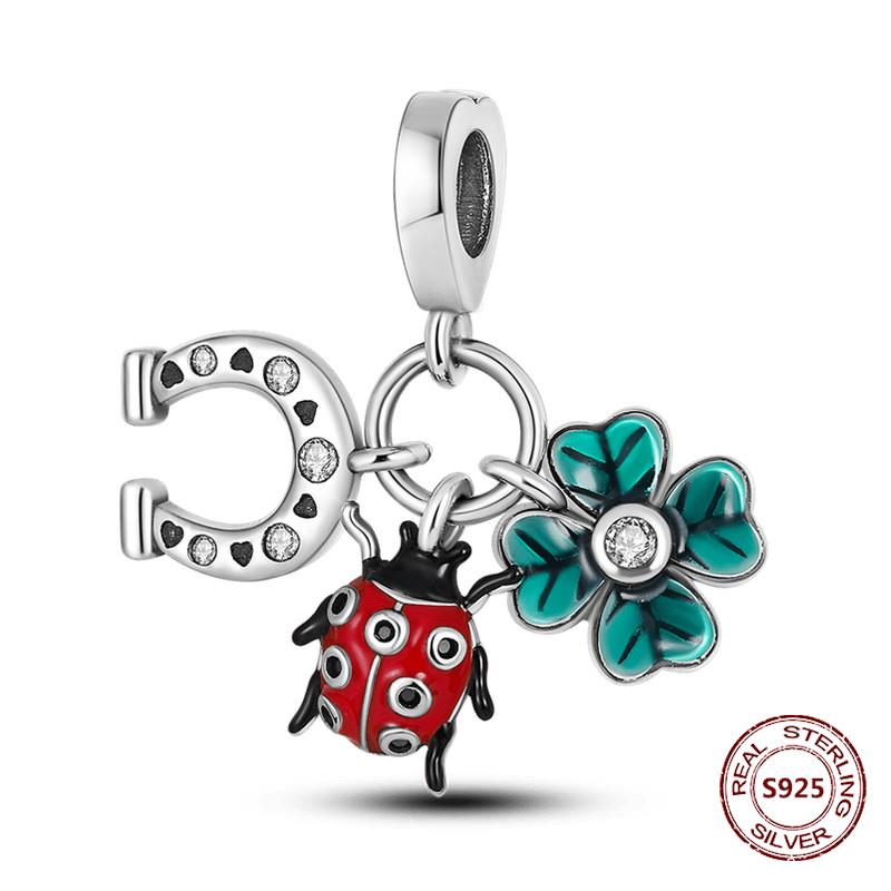 Chameleon Luminous Firefly Charm Fit  S925 Original Bracelets Butterfly S925 Silver Beads For DIY Jewelry Birthday Gift
