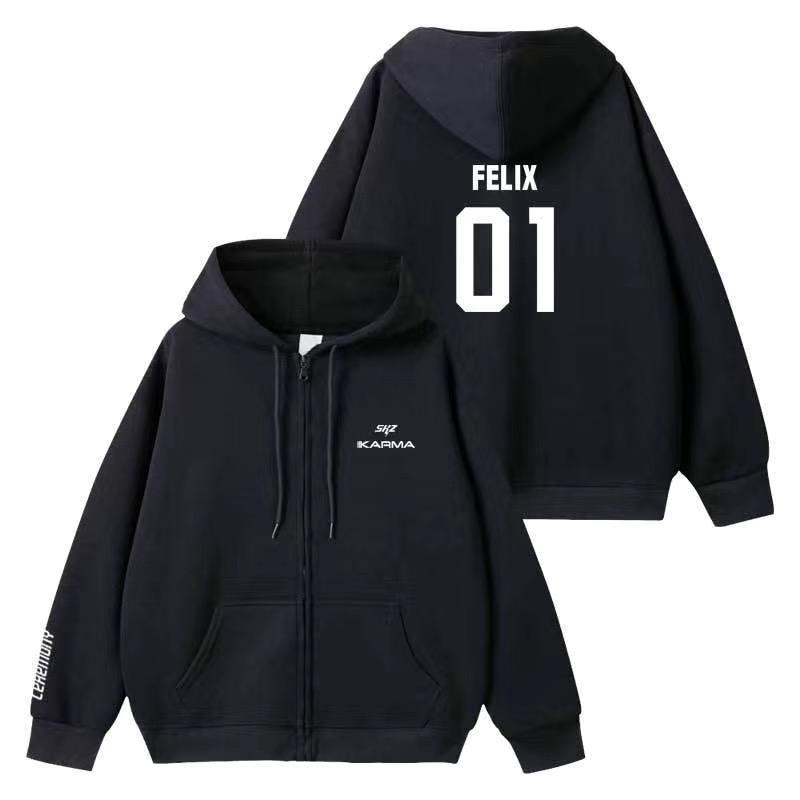 Straykids hettegensere Jakke Kpop-stjerne SKZ KARMA klær sceneantrekk
