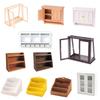 1/12 Dollhouse Miniature Wall Cabinet Closet Shelves Model Doll Home Cabinets Furniture Decor Toy Dolls House Accessories