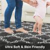 Area Rug Extra Soft Rugs for Living Room, High Pile Indoor Carpet for Bedroom, Playroom, Nursery, Home Decor, Geometric, Dark Grey/White