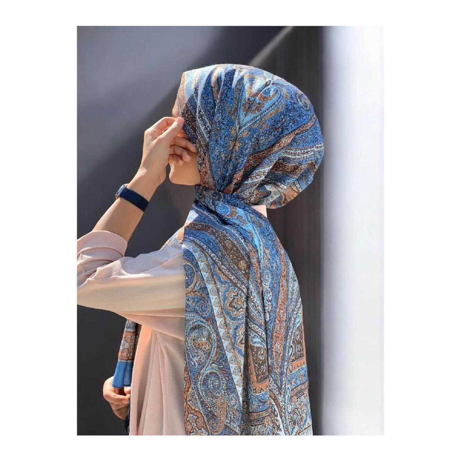 

Блакитна джинсова хустка Bataci Soft Ethnic 0222