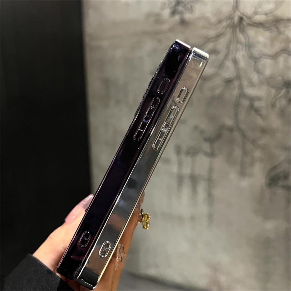 Luxury Plating Frame Bling Glitter Sequins Phone Case For iPhone 15 11 12 13 14 Pro Max Plus Soft Silicone Bumper Sparkle Cover