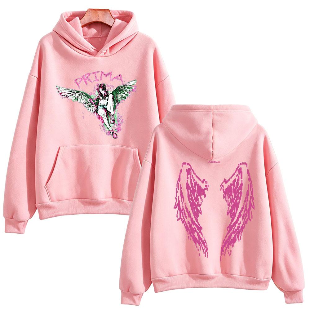 ADELA PRIMA Mikina ADÉLA Potlač Y2K Grunge Punk Streetwear Mikina s kapucňou Dámska s dlhým rukávom Ležérne Gotické Pulóvre XXL ružová