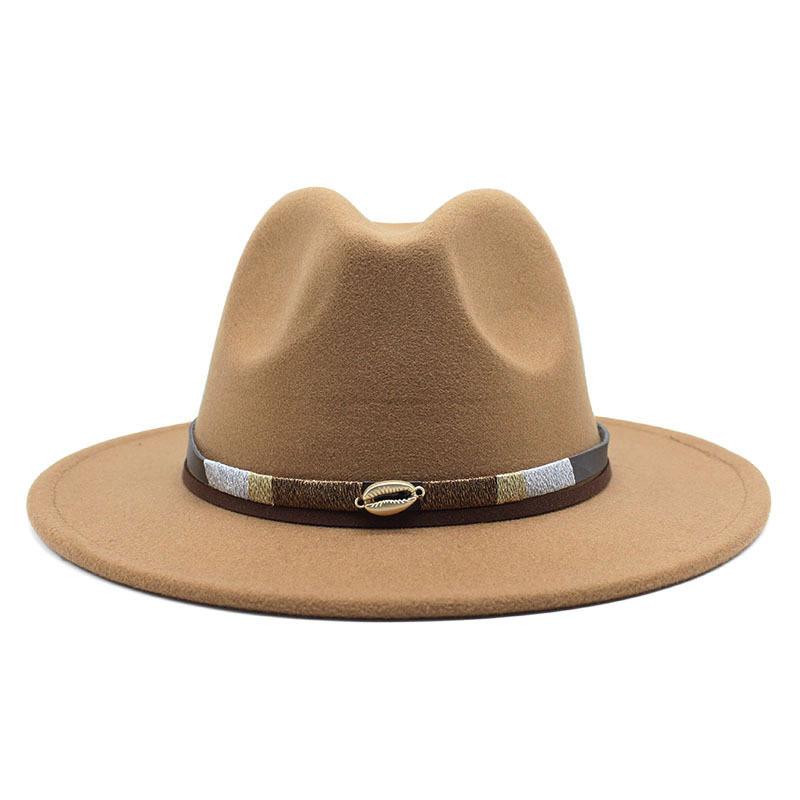 Spring Simple Casual Warm Woolen Top Hat Versatile British Belt Jazz Hat Men'S Hat