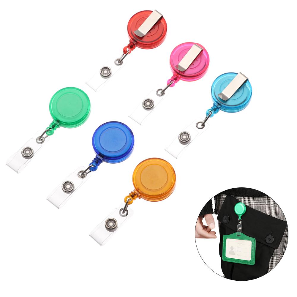 Bank Credit Card Holders Bus ID Identity Cards Case Multicolor Badge with Retractable Reel Work Card Cover PU Leather Cardholder