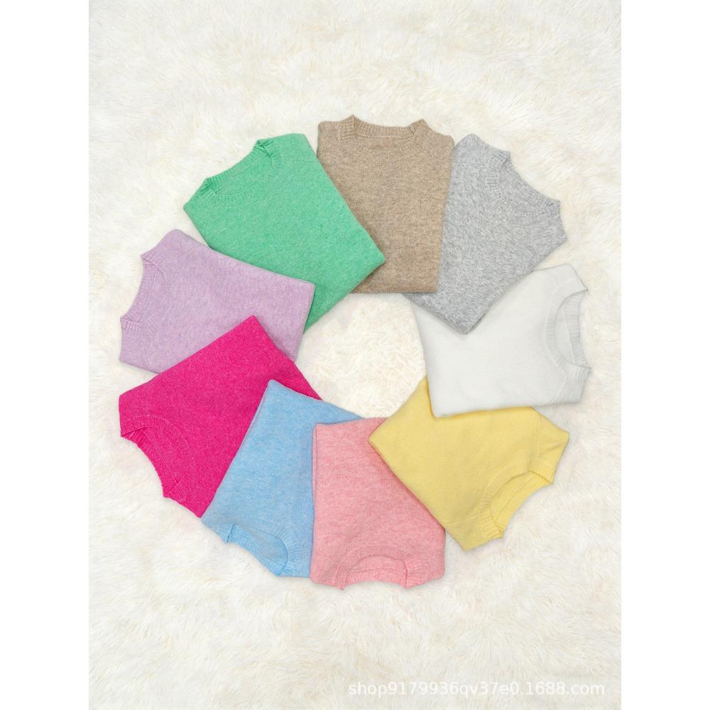 Weicher Ästhetischer Vintage Strickpullover Damen Frühling Herbst Locker Gemütlich Lässiger Leichter Dünner Pullover