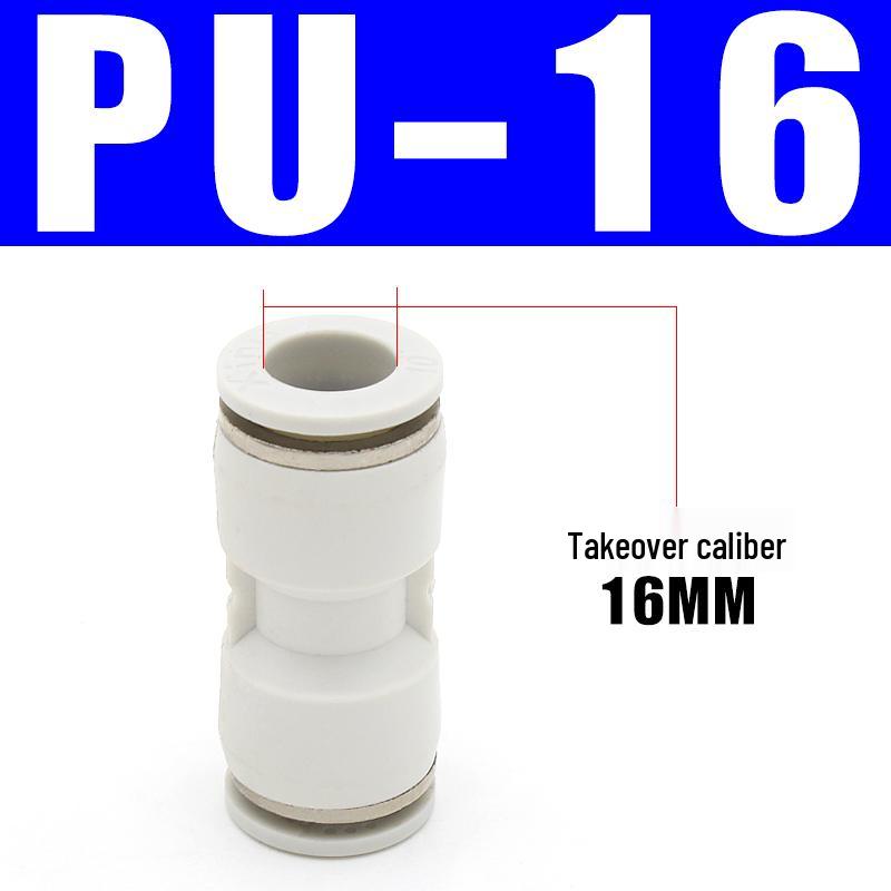 PU Pneumatic Quick Connect Air Hose Fittings, Straight & Three-Way, Sizes: 4/6/8/10/12/16mm