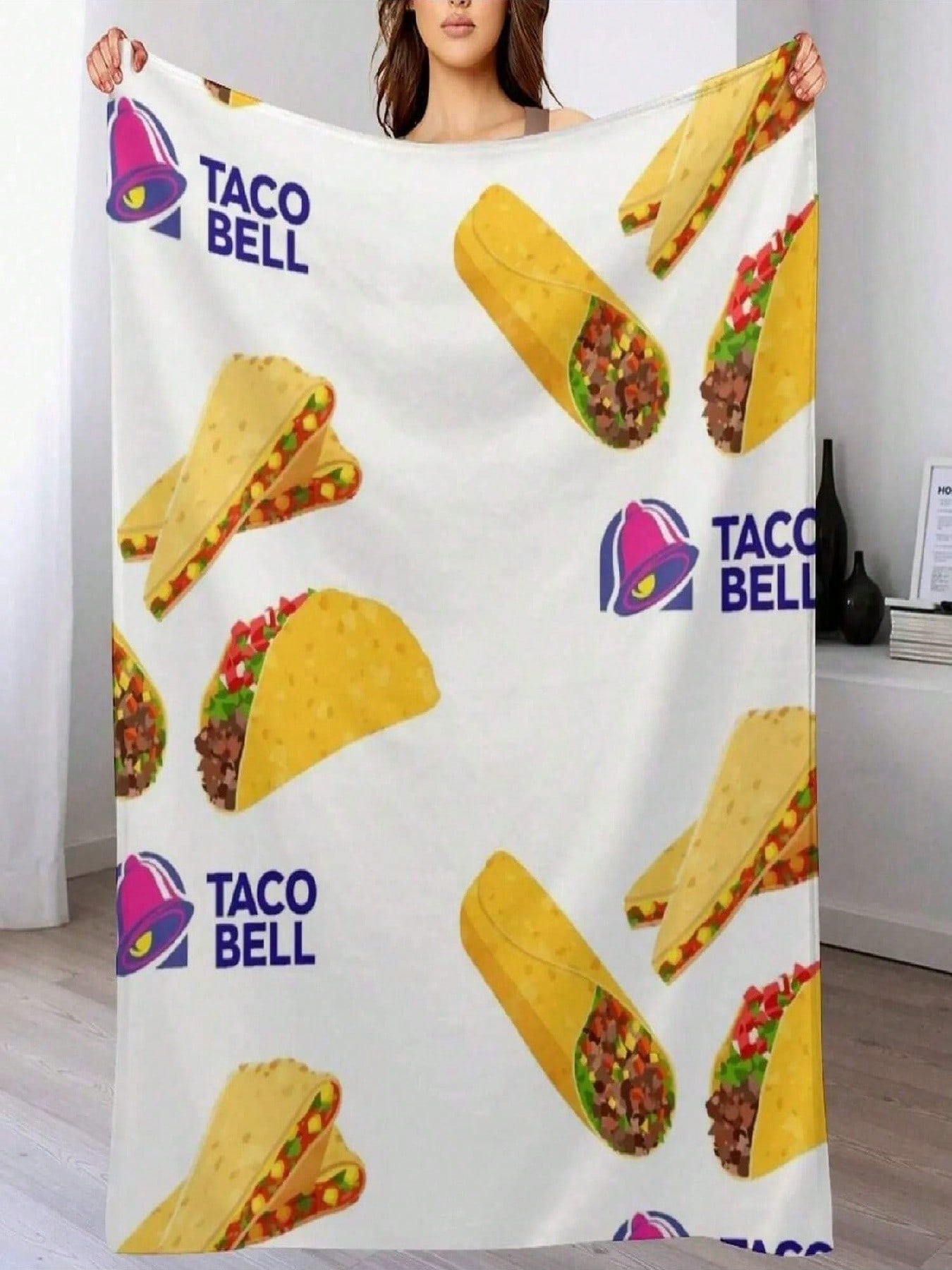 Taco Bell Taco Burrito Quesadilla Essential Throw Blanket Warm Winter Summer Loose Christmas Gifts Blankets 75X95CM