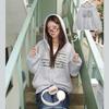 The Pink Oversized Crack Printing Two Way Fleece Hooded Jacket